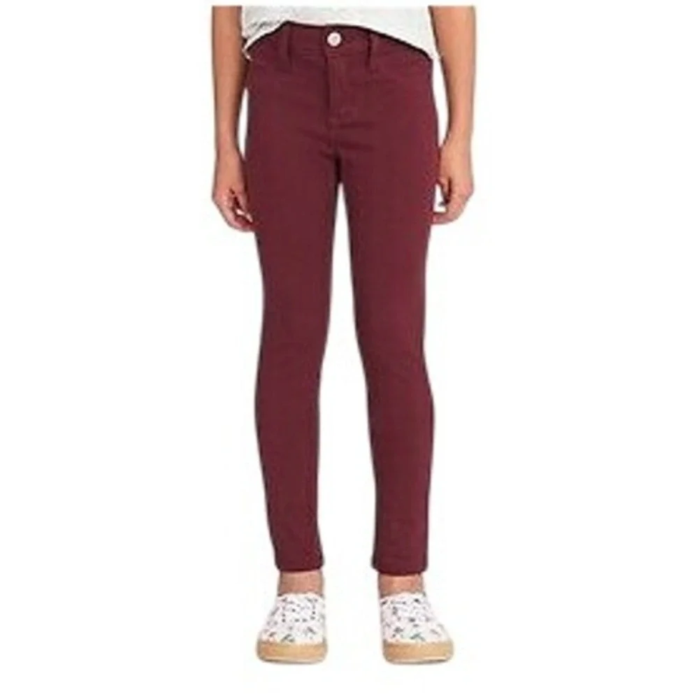 Old Navy Girls Ballerina Burgundy Adjustable Waist Super Stretch Jeggings 4t NEW